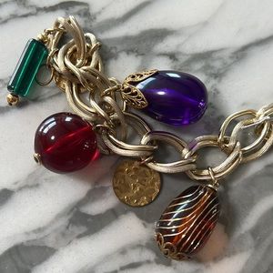 Large charm bracelet, vintage charm bracelet